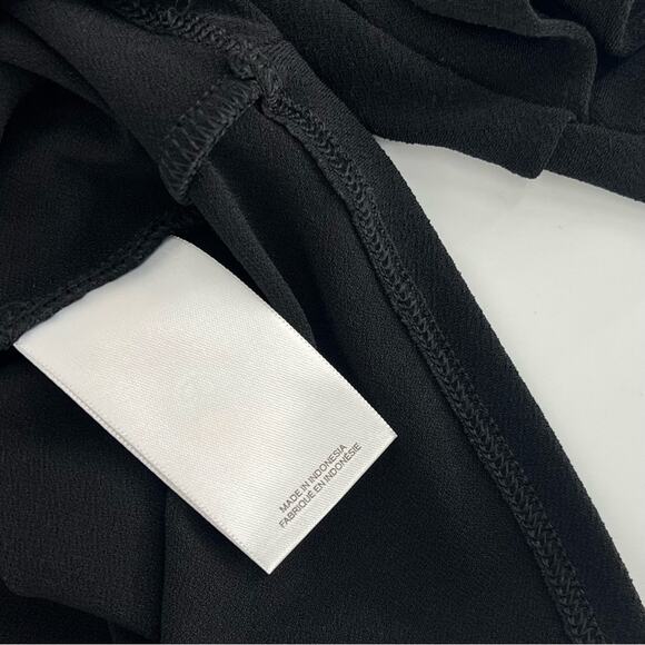 Express Short Sleeve Blouse with Ruffle Sleeve Black XS - Picture 7 of 8